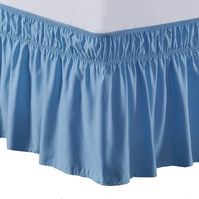 CNKOO Ruffled Grey King Size Bed Skirt Dust Ruffle for King Bed with 15” Drop Soft and Solid Microfiber Classic Style California King Silver Gray Bedskirts