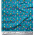 thumbnail image 1 of Soimoi Orange Poly Georgette Fabric Artistic Flower & Geometric Print Fabric by the Yard 42 Inch Wide, 1 of 5