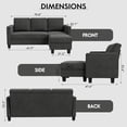 thumbnail image 3 of Homall Canapé d'Angle Convertible, Canapé Moderne en Lin en Forme de L, 3 Places, avec Méridienne Réversible, Idéal pour les Petits Salons, Appartements et Espaces Réduits., 3 of 7