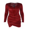 thumbnail image 3 of Vêtements de Club pour Femmes Robe en Velours Bleue Robe Moulante Automne 2021 Vêtements de Club, 3 of 8