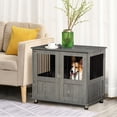 thumbnail image 2 of PawHut Meuble Cage pour Chien, Table d'Appoint pour Chenil pour Chiens Moyens, Gris, 2 of 10