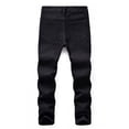 thumbnail image 3 of XASZHN Jeans en Denim pour Garçon Coupe Ajustée Déchirés Usés Mode Enfants Noir 130, 3 of 3