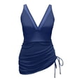 thumbnail image 5 of LUOGENLI Maillots de Bain pour Femmes avec Bas Shorts Robe de Bain pour Femmes Maillots de Bain Paréo en Maille Transparente Paréos Maillot de Bain Bleu Marine Taille m, 5 of 5