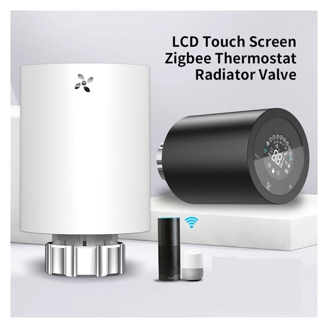 Tuya Actionneur de Radiateur Intelligent, Valve TRV Thermostat Automatique Programmable Température Commande Vocale pour Alexa Google Home, Économisez de l'Énergie