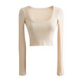 thumbnail image 2 of Hauts Courts Tube Sans Bretelles pour Femmes à Blocs de Couleur Rayés Sans Manches Découpés à Torsade devant Bandeau Cami Tricoté Haut Tube Chemise, 2 of 4