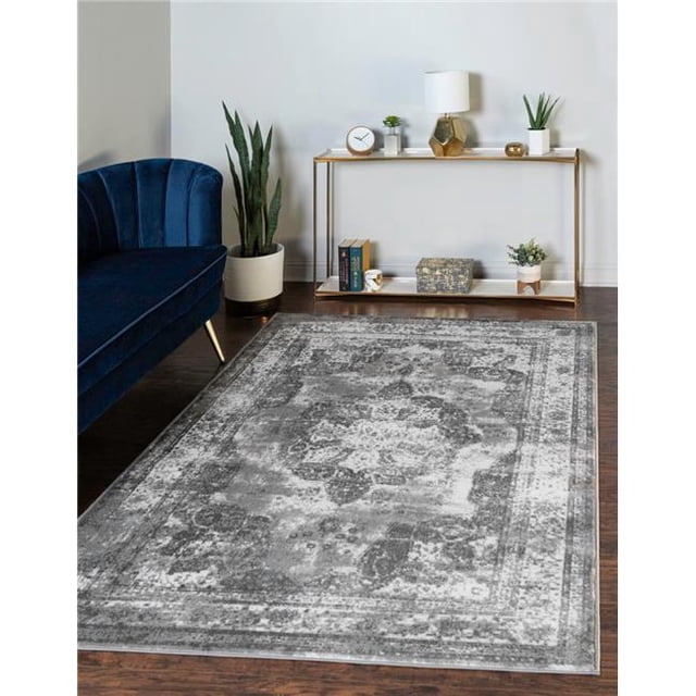 Unique Loom 3134093 8 x 10 ft. Salle Garnier Sofia Rectangular Rug, Gray