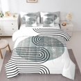 thumbnail image 1 of YST Mid Century Modern Minimalism 7-Piece Comforter Set, Navy Blue Grunge, Full, 1 of 4