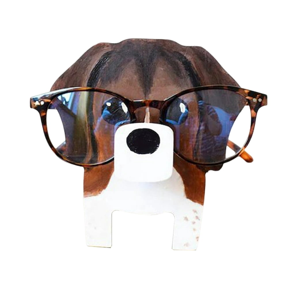 Support de Lunettes en Bois Animal Mignon Design Dessin Animé Finition Soignée Support de Rangement pour Lunettes Ornement Décoratif