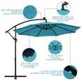 thumbnail image 4 of Gymax 10ft Solar Patio Umbrella Outdoor Offset Hanging Umbrella w/ 40 LED Lights Turquoise, 4 of 10