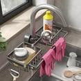 thumbnail image 1 of Wuztai Kitchen Faucet Organizer Rack, Multifunctional Aluminum Sink Storage Basket for Sponge Soap Brush, Rustproof Drainable Faucet Mount Holder for Kitchen Bathroom Balcony Sink Supplies, 1 of 5