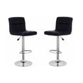 thumbnail image 1 of Heavenly Collections Adjustable Faux Leather Swivel Bar Stool, Set of 2, Black, Modern Style, 1 of 9