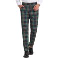 thumbnail image 1 of INSPIRE CHIC Pantalon à Carreaux pour Homme, Léger, Coupe Régulière, devant Plat, 28, Vert Marine, 1 of 7