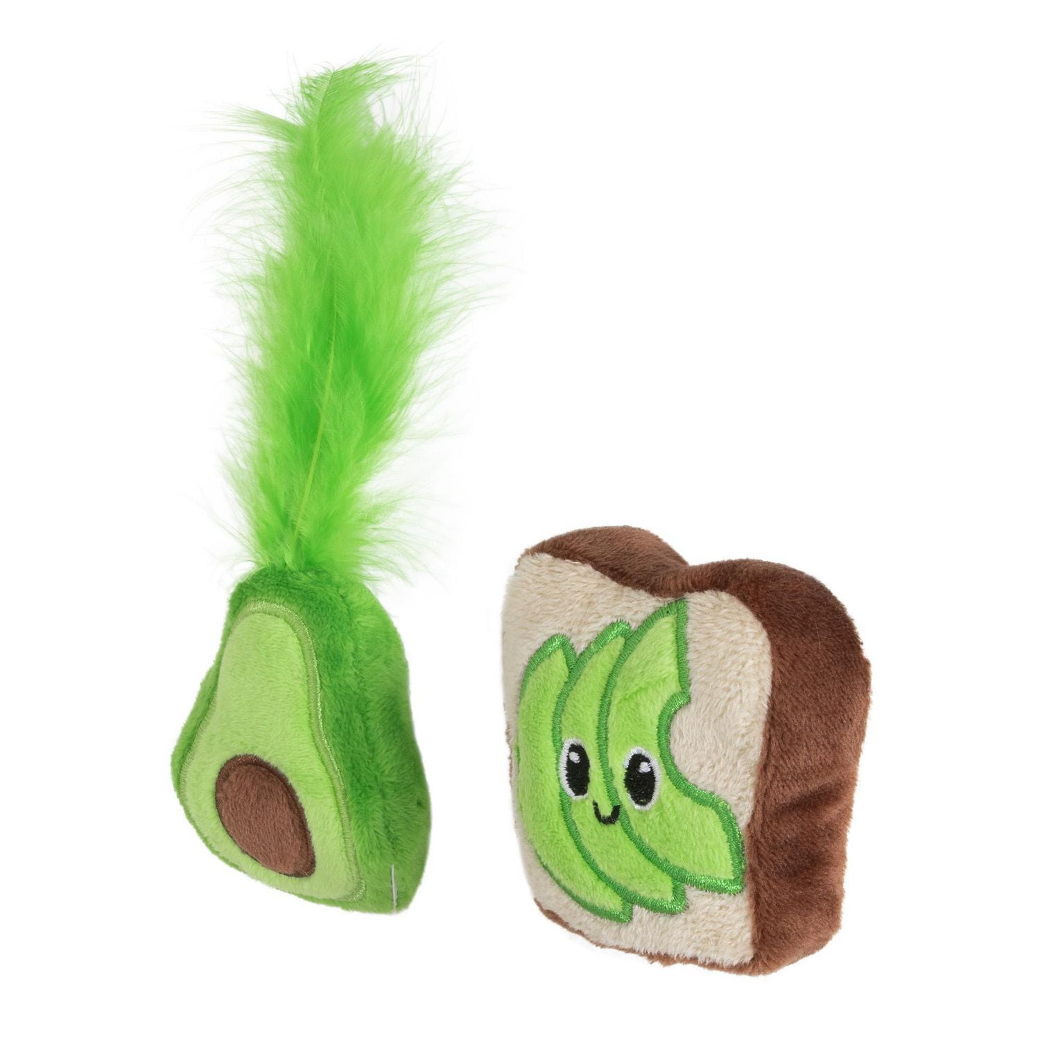 Quirky Kitty Toast à l'Avocat Herbe à Chat Peluche Lot de 2 Jouet pour Chat