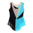 thumbnail image 4 of MSemis Kids Girls Shiny Diamond Color Block Mesh Splice Gymnastics Leotard Skating Jumpsuit Dance Blue Green 16, 4 of 7