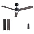 thumbnail image 1 of Vagizm Ceiling Fan with Light Remote: 52 Inch Modern Bedroom Fans with Dimmable Tri-Color Temperature LED - Quiet Reversible DC Motor - Indoor Outdoor (Black+Walnut), 1 of 7