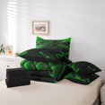 thumbnail image 5 of YST 7 Piece Green Geometric Bed in a Bag, Modern Abstract Plaid Comforter Set, 100% Polyester, Twin Size (7 Count), 5 of 5