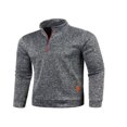 thumbnail image 2 of Men‘s Autumn Fleeced Tops  Long Sleeve Stand Collar Zipper Pullover, 2 of 5