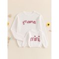 thumbnail image 2 of Wangsaura Family Matching Sweaters Mommy and Me Letter Embroidery Round Neck Knitwear Comfortable Warm Tops, 2 of 8