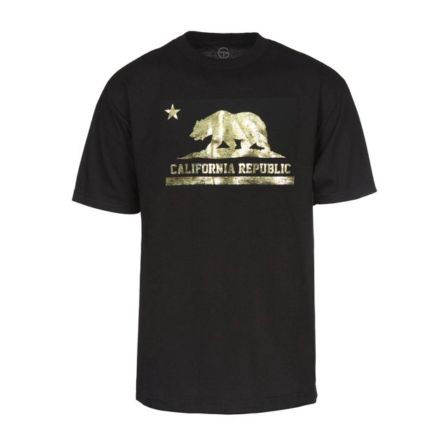 Gravity Trading T-Shirt à Manches Courtes Doré pour Hommes California Republic, 2TG