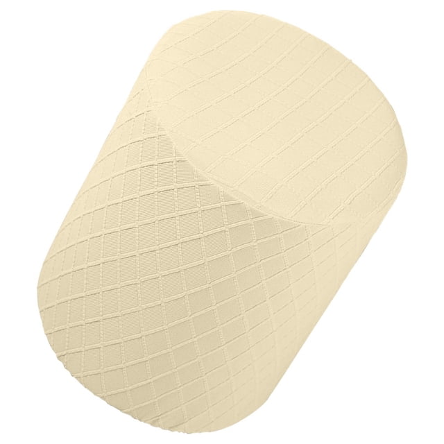 maskred Round Stretch Ottoman Slipcovers Footrest Sofa Covers Stool Foot Cover Cream Yellow