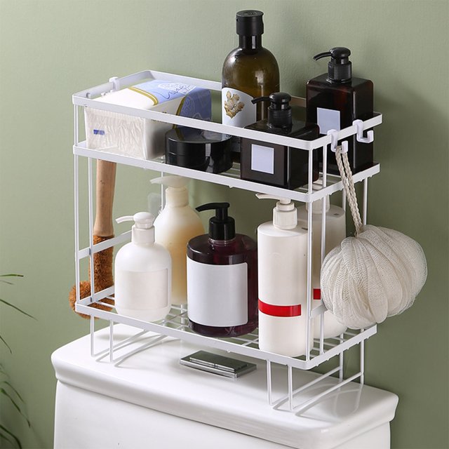EGNMCR Closet Organizers and Storage, Kitchen Organization Toilet Tank Rack Multifunctional Bathroom Shower Storage Rack Toilet Top Rack Toilets Storage Rack