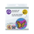 thumbnail image 1 of UNIQUE CREATIV CRAFT Diamond Art Coaster Kit - Butterfly, 6 pcs, Age 8+, Beginner, 10.2 cm (4 in), 1 of 6