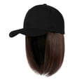 thumbnail image 1 of Women's Baseball Cap with Removable Ash Blonde Short Bob Hair Extensions Adjustable Wig Hat, 1 of 2