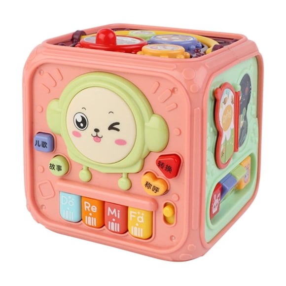 Bwiyojiz Educational Toys Education Multifunctional Hexahedron Hand Clapping Drum Intelligent Cubes Music Lighting Story Funny and Toy, Home Gifts