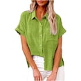 thumbnail image 2 of DPTALR Hauts pour Femmes Chemise Unie à Boutons Femme T-shirt Ample à Col en V Blouse Hauts, 2 of 8