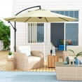 thumbnail image 2 of Outsunny Parasol de Patio de Luxe 10 Pieds, Parasol de Marché Extérieur, Beige, 2 of 10