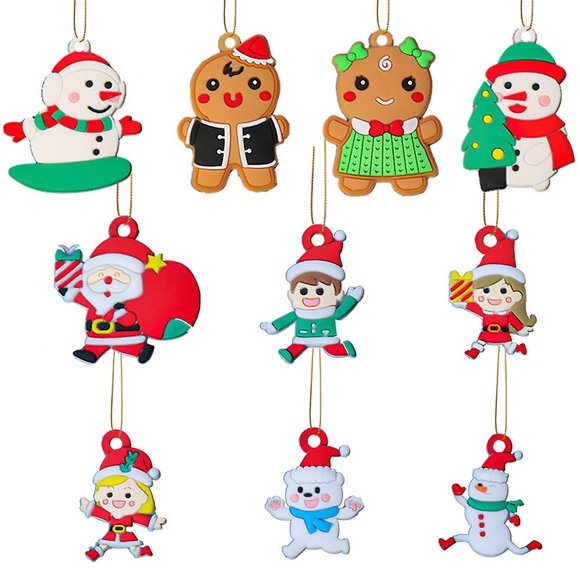 Gingerbread Man Ornaments For Christmas Tree Assorted Plastic Gingerbread Figurines Ornaments For Christmas Tree Hanging Decorations-style 4-(Bmatwk)