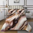thumbnail image 1 of Pink Marble Quilt Set For Girls Adults Bronzing Stone Pattern Bedspread Set King Size Gold Glitter Marbling Coverlet Set Modern Abstract Art Bed Set, 1 of 5