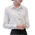 thumbnail image 1 of Timegard Hauts Formels pour Femmes Col à Revers Boutonné Manches Longues Chemises de Travail Décontractées Slim, 1 of 4