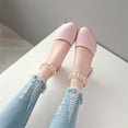 thumbnail image 2 of Xuewenshw Chaussures Habillées Mary Jane pour Filles Talons Bas Fleur Fête Bal de Fin d'Études Secondaires Sandales Chaussures Habillées Chaussures pour Enfants Sandales à Enfiler, 2 of 9