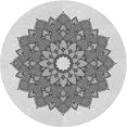 thumbnail image 1 of Ahgly Company Tapis Rond Lavable en Machine Intérieur Transitionnel Gris Platine, 3 Pieds Rond, 1 of 7