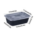 thumbnail image 3 of Clearance! Gspmoly Food Grade Disposable Lunch Box Thickened Packing Box Plastic Rectangular Takeaway Tableware Transparent Lunch Box with Lid Clearance, 3 of 8