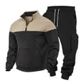 thumbnail image 1 of Mens Long Sleeve, Casual Tracksuit with Hood and Elastic Waist, 1 of 8