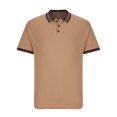 thumbnail image 4 of Mens Fallow Button Turn-down Collar Top Short-Sleeved Stripe Sports Top Shirt, 4 of 6