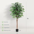 thumbnail image 4 of DR.Planzen 6 ft Artificial Ficus Tree with Natural Wood Trunk and Realistic Leaves, Fake Plant, Faux Ficus Tree for Indoor Outdoor, 4 of 9