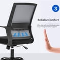 thumbnail image 3 of BestOffice Home Office Chair Ergonomic Swivel Rolling Executive Lumbar Support Task Adjustable Stool, Grey, 3 of 7