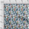 thumbnail image 2 of oneOone Rayon Teal Blue Fabric Tropical Leaf Sewing Craft Projects Fabric Prints By Yard 56 Inch Wide, 2 of 5