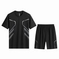 thumbnail image 4 of NTACZA 2 Piece Men Shorts Set Athletic Short Sleeve Tracksuits Mens Crew Neck Basketball Sweatsuits 3XL, 4 of 6
