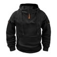 thumbnail image 2 of Lyrcatrment Mens Fleece Heavyweight Hoodies 1/4 Zip Drawstring Outdoor Sweatshirts with Multi Pockets, 2 of 7