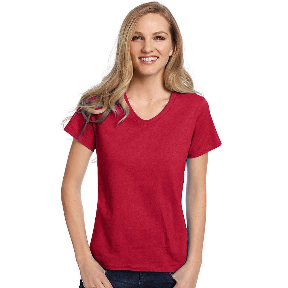 Hanes Relaxed Fit Women's ComfortSoft V-neck T-Shirt - 5780