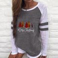 thumbnail image 1 of Hauts d'Été pour Femmes 2023 T-Shirt à Col Rond à Imprimé Patchwork Décontracté de Noël Tee Blouse Hauts Blouses en Liquidation, 1 of 6