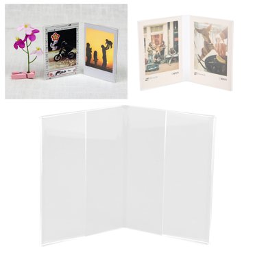 LAFGUR Cadre de Film Acrylique Mini, Modèle en V Support de Cadre Photo en Acrylique Transparent Autoportant pour Portrait pour Instax Mini Film 3 Pouces