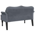 thumbnail image 4 of vidaXL Bench with Cushions Dark Grey 120.5x65x75 cm Velvet, 4 of 6