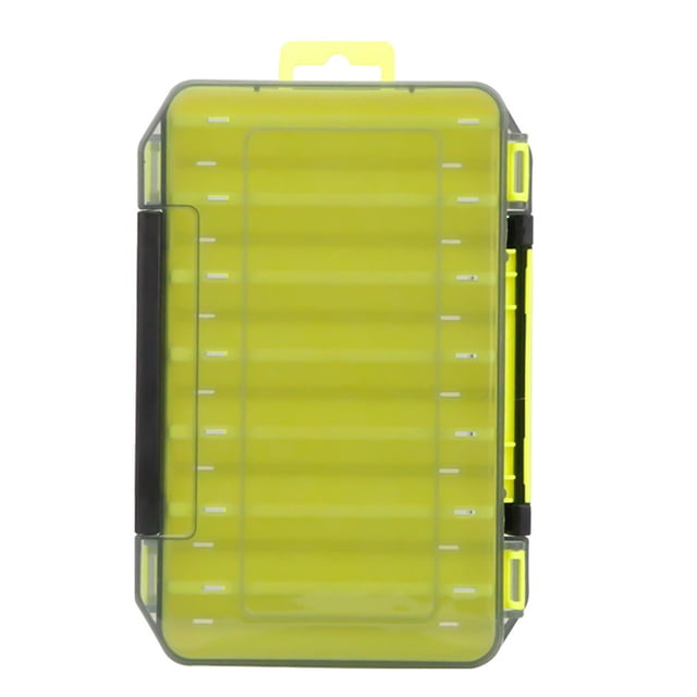 pitrice Fishing Box Storage Tackle Lure Bait Double-sided Container Compartments Organizer Backpack Tools Accessory Capacity Green Yellow