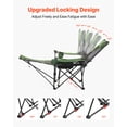 thumbnail image 4 of VEVOR Chaise de Camping Inclinable, 4 Positions Réglables, Chaise Longue Pliante Portable pour Adultes, Chaise de Plage en Maille avec Appui-Tête et Repose-Pieds, Supporte 220 Lb, Chaises de Camp Robustes pour Patio, Vert, 4 of 9
