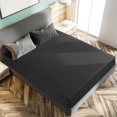 thumbnail image 3 of PiccoCasa Soft 100GSM Full Striped Bed Fitted Sheets 16 Inch Deep Pocket Black, 3 of 7